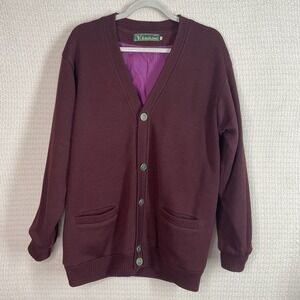 Vintage VeaseLong Wool Jacket Men's Size Large Burgundy Button Front Grandpacore